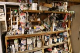 Assorted painting supplies, drywall supplies, respirators