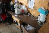 6' Banquet table, coffee brewers, microwave, toaster, misc. inventory