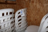 White plastic parlor patio chairs