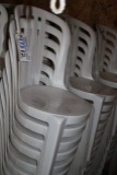 White plastic parlor patio chairs