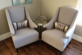 Grey tweed room chairs w/ 2 18