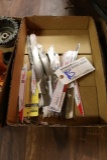 Box of Sawzall blades & wire brushes