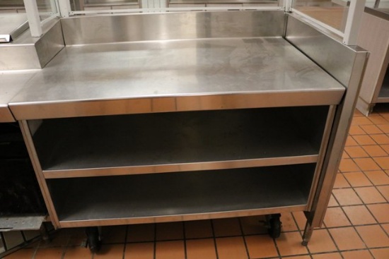 30" x 48" Stainless portable work table w/ double under shelfs