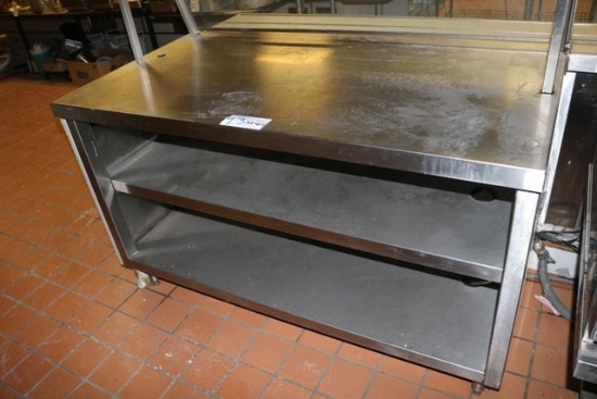 32" x 60" Stainless base cabinet w/ double under shelf & over shelf if you