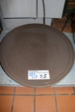 Brown oval satin service trays