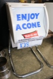 Ice cream cone dispenser - dented front
