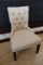 4 New CMI tweed dining chairs with decorative backs