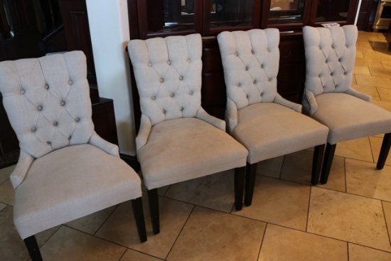 4 CMI used tweed dining chairs - will need cleaned