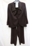 Manapoly size 14 jacket & pant - dark brown - $625 retail