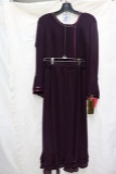 Manapoly top and skirt size 10 - dark eggplant - $415 retail