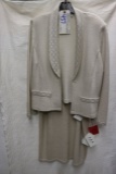 JSS Knitwear size XL - white silver - jacket & skirt - $985 retail