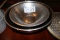 3 Large stainless mixing bowls