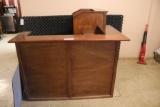 62” x 64” Mahogany wood front register & service counter