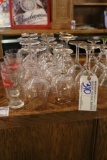 Assorted wine glasses & Bud pilsners