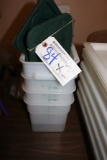 3) 4 quart food storage containers w/ lids