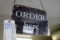 Order here hanging sign