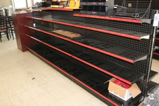 12' Lozier black island shelving 54" high