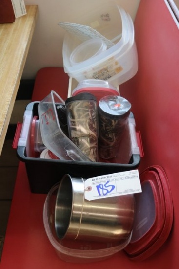 Booth of food storage containers