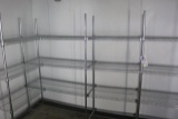 15' Metro chrome wire wall shelving in beer vault