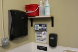 Hand towel & dispensers - glove rack & cleaning buckets