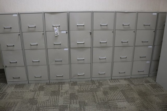 9 light weight 4 drawer file cabinets - with and without keys