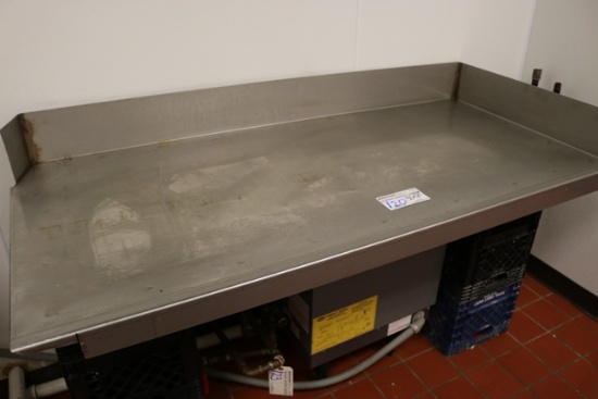 30" x 64" stainless right hand clean table - needs legs