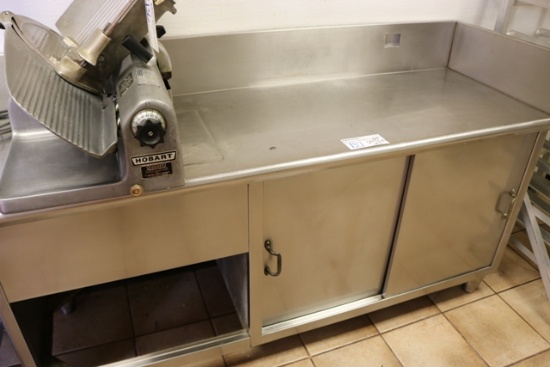 24" x 72" stainless base cabinet with 8" back splash