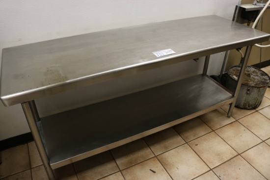 24" x 72" stainless table with galvanized/stainless under shelf