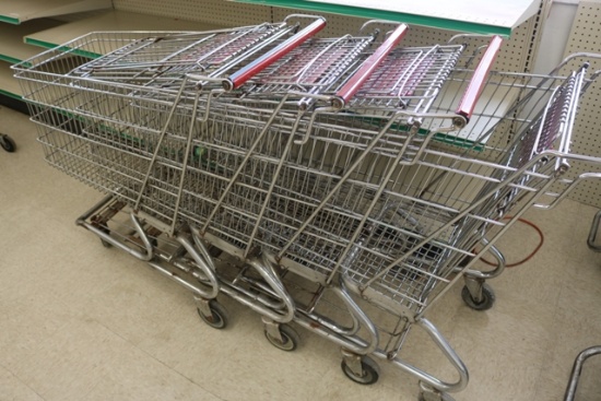 Times 4 - shopping carts - some wheels may need replaced