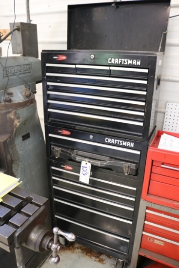 Craftsman black roll away tool cabinet & top cabinet