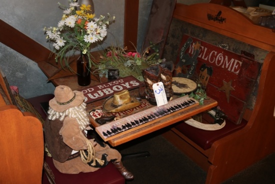 Booth of cowboy décor