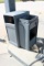 Island trash can with windshield washer bin