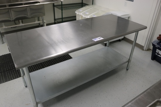30" x 72" Stainless steel work table with galvanized undershelf