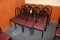 Times 12 - Omni style black framed burgundy padded dining chairs