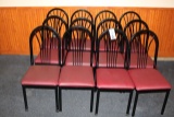 Times 12 - Omni style black framed burgundy dining chairs