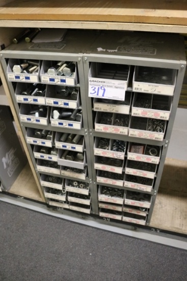 Midwest fastener 36 drawer bolt cabinet with inventory - sales tax applies