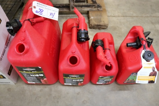Times 4 - Briggs & Stratton gas cans 1.25 gal - 5 gal
