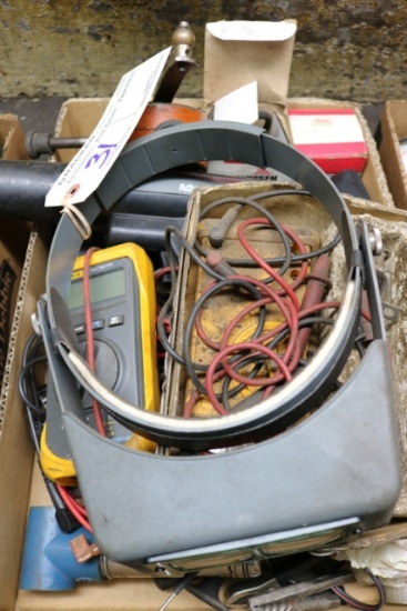 Box of misc to go - meters/timing light/lenses