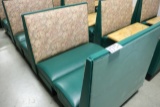 Times 3 - Hunter green seat & floral back 4 person booths - no tables