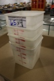 Times 4 - 7.5 qt food storage containers - no lids