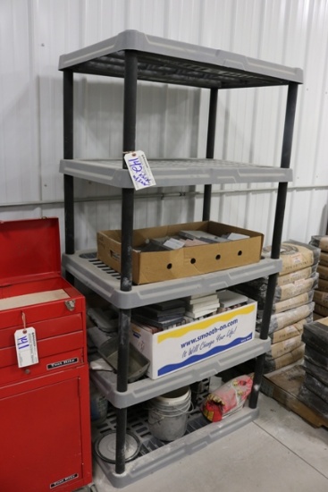36" Plastic wall rack with stone inventory