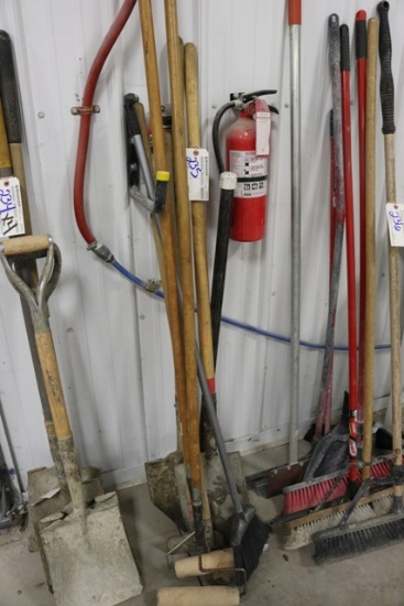 Misc. shovels, brooms and rollers