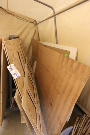 Pile of assorted wood counter top misc.