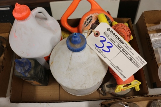 Box of string lines and chalk