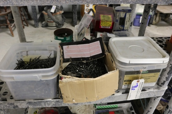 Shelf with assorted form nails