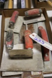 Box of mag and hand trowels with edger's