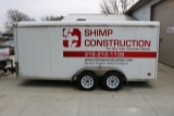 2008 Patten Equipment 16’ – 7,000# Enclosed tandem axle trailer w/ side doo