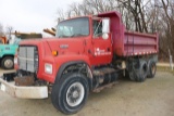 1994 Ford L8000 tandem axle dual dump truck, 3’ x 14’ steel box, good rubbe