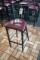 Times 6 - Black metal frame & burgundy seat bar chairs