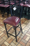 Times 8 - Black metal frame & burgundy seat bar chairs
